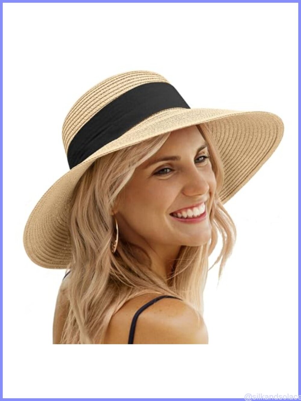Foldable Wide Brim UPF 50+ Sun Hat Straw Beach